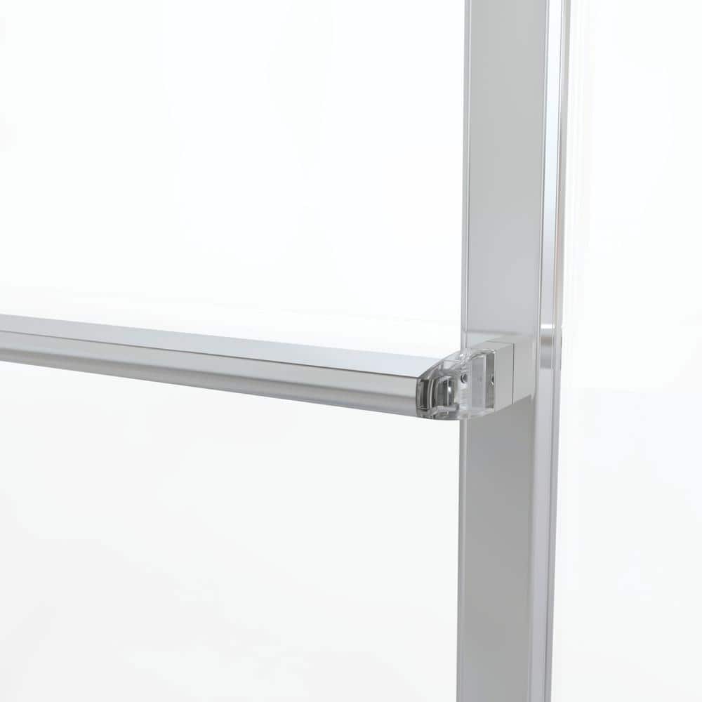 Deluxe 56" Brushed Nickel Framed Sliding Tub Door with Rain Glass