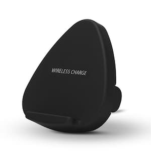 10-Watt Qi Enabled Wireless Charger with Foldable Stand in Black