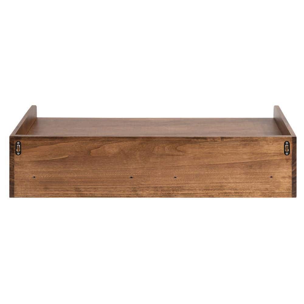 Rustic Farmhouse Medium Brown Wood Floating Console with Storage