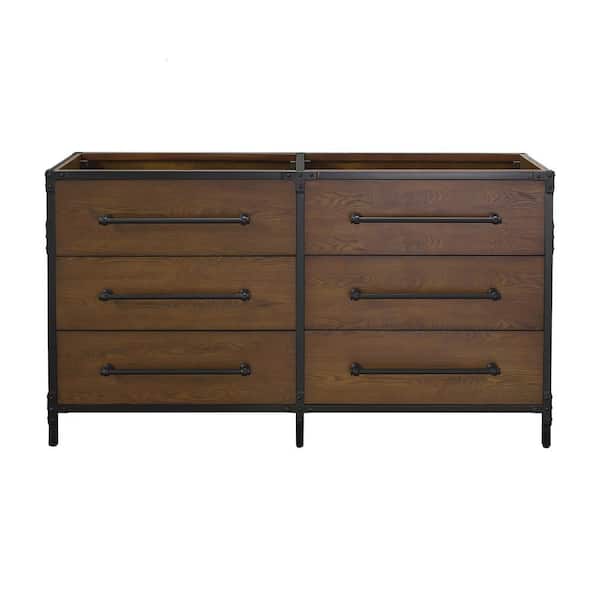 Home Decorators Collection Grandburgh 60 in. W x 22 in. D x 33 in. H Bath Vanity Cabinet without Top in Coffee Swirl