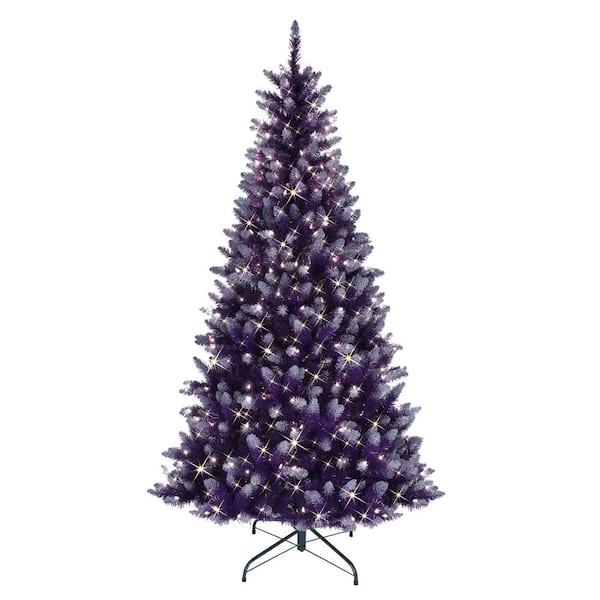 Puleo International 6.5 ft. Purple Pre-Lit Puleo Intl Fashion Artificial Christmas Tree