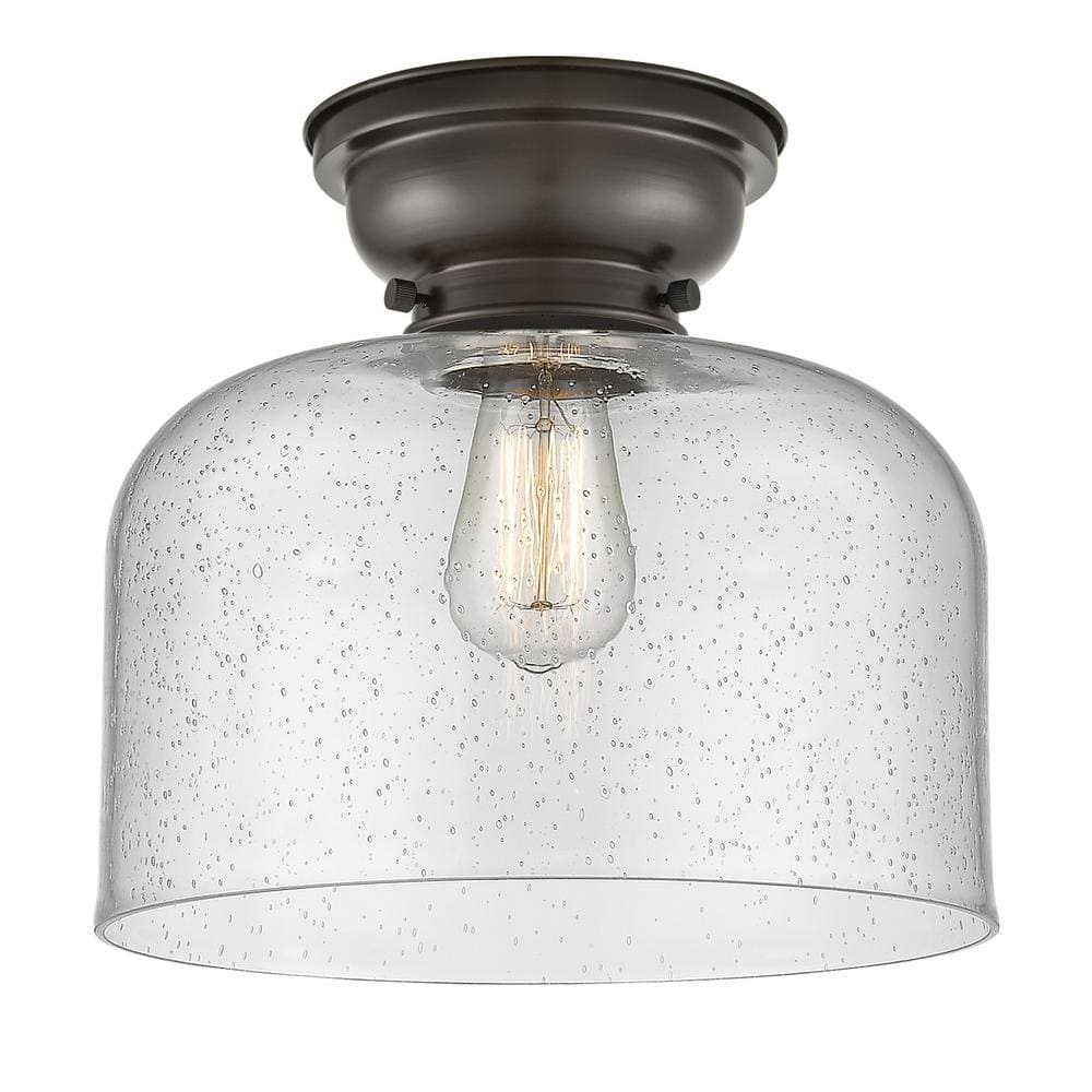 Bell 12 in. 1-Light Oil Rubbed Bronze, Seedy Flush Mount with Seedy Glass Shade price history on PriceWatchPro