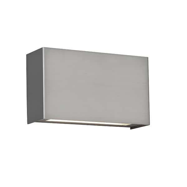 WAC Lighting Blok 12 in. Satin Nickel 2 light 3000K LED Vanity Light Bar and Wall Sconce with Emergency Backup Battery