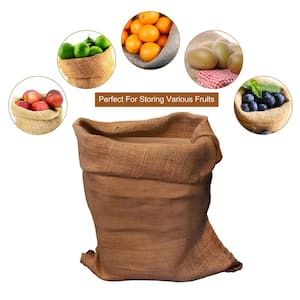 30 in. x 20 in. Burlap Breathable Jute Bags Accessory for Potato Tomato Plants Vegetables Herbs Fruits Flowers (4-Pack)