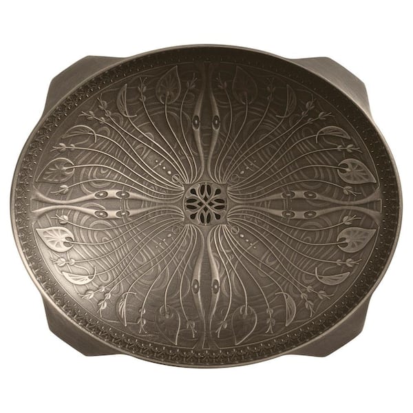 KOHLER Lilies Lore Vitreous China Undermount Bathroom Sink in Cast Bronze with Medium Patina KOHLER Lilies Lore Vitreous China Undermount Bathroom Sink in Cast Bronze with Medium Patina