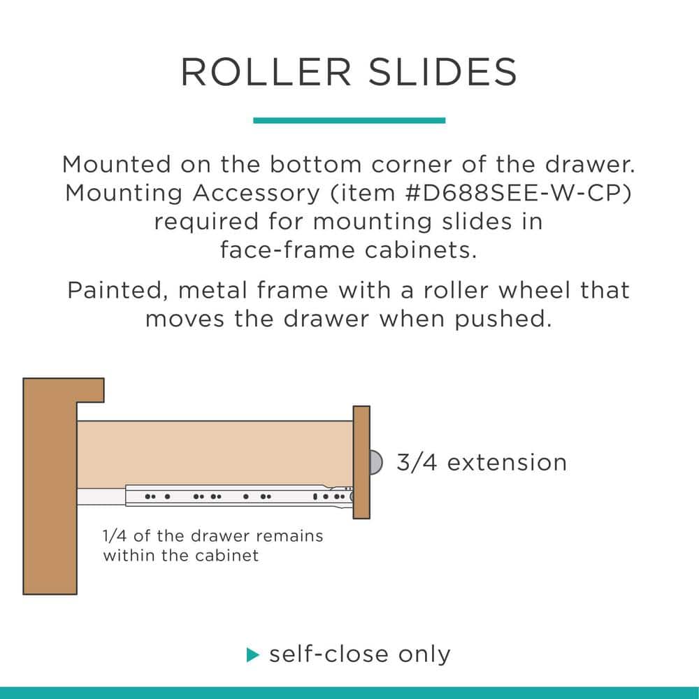 Everbilt 24" Soft-Close Full Extension Drawer Slides Set
