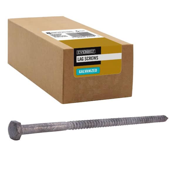Everbilt 1/4 in. x 6 in. Hex Galvanized Lag Screw (25-Pack)