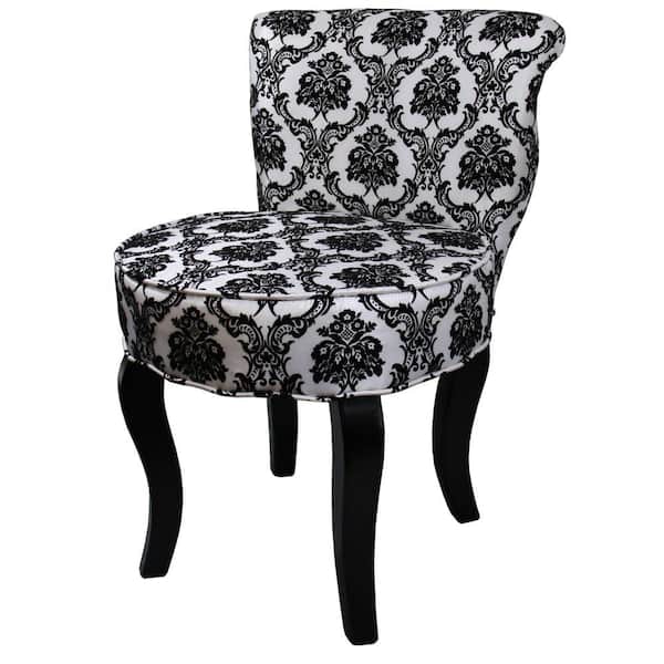ORE International Black & White Polyurethane Accent Chair