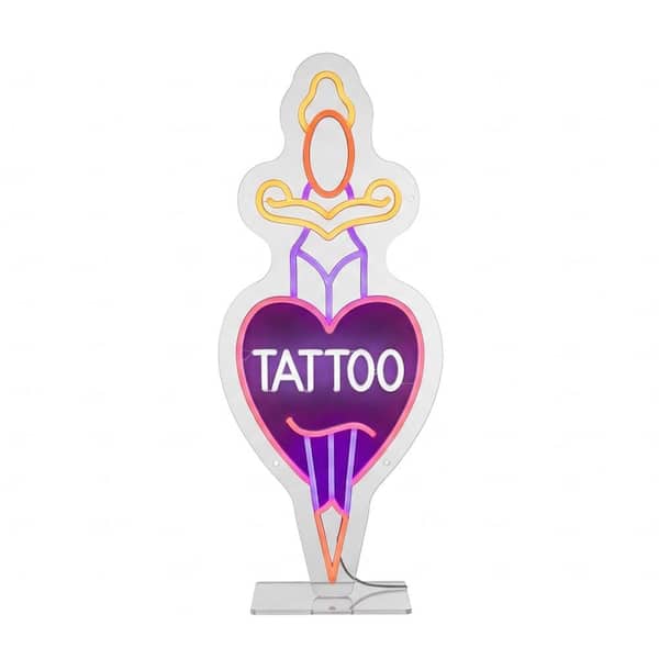 Tattoo Neon Sign Dimmable LED Wall Decor USB Powered Neon Light for Tattoo Studio Salon Business Shop Man Cave