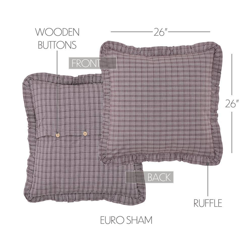 Florette Dark Coffee and Taupe Cotton Euro Sham 26x26