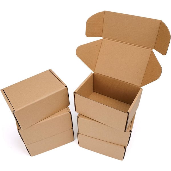 6 x 4 x 3 in. Small Cardboard Shipping Boxes Brown Lightweight Corrugated Packaging Boxes for Small Items Set of 6