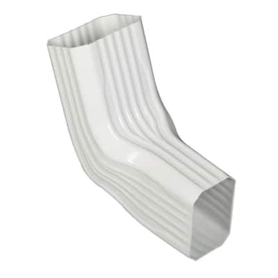 2 in. x 3 in. White Vinyl Downspout A-B Elbow