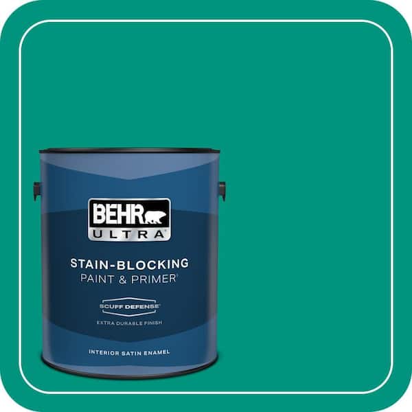 BEHR ULTRA 1 gal. #S-G-480 Aqua Waters Extra Durable Satin Enamel Interior Paint & Primer