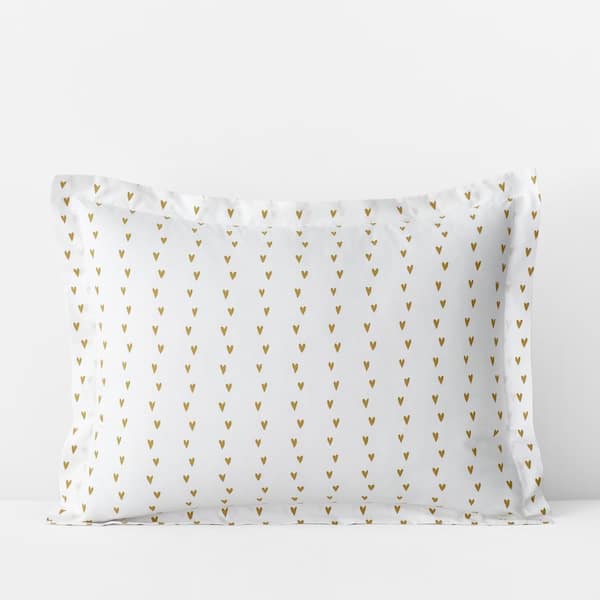 The Company Store Company Organic Cotton Mini Prints Hearts Multicolored Cotton Percale King Sham