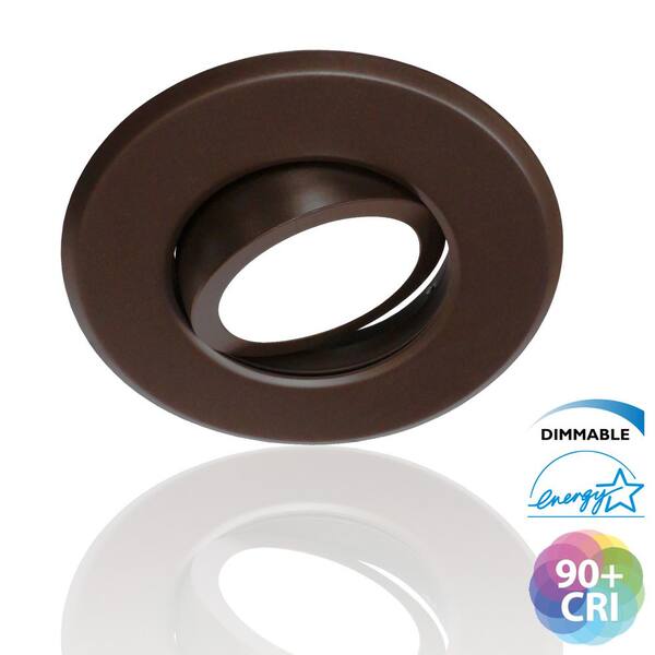 NICOR 5/6 in. 3000K Oil Rubbed Bronze Integrated LED Recessed Gimbal Trim