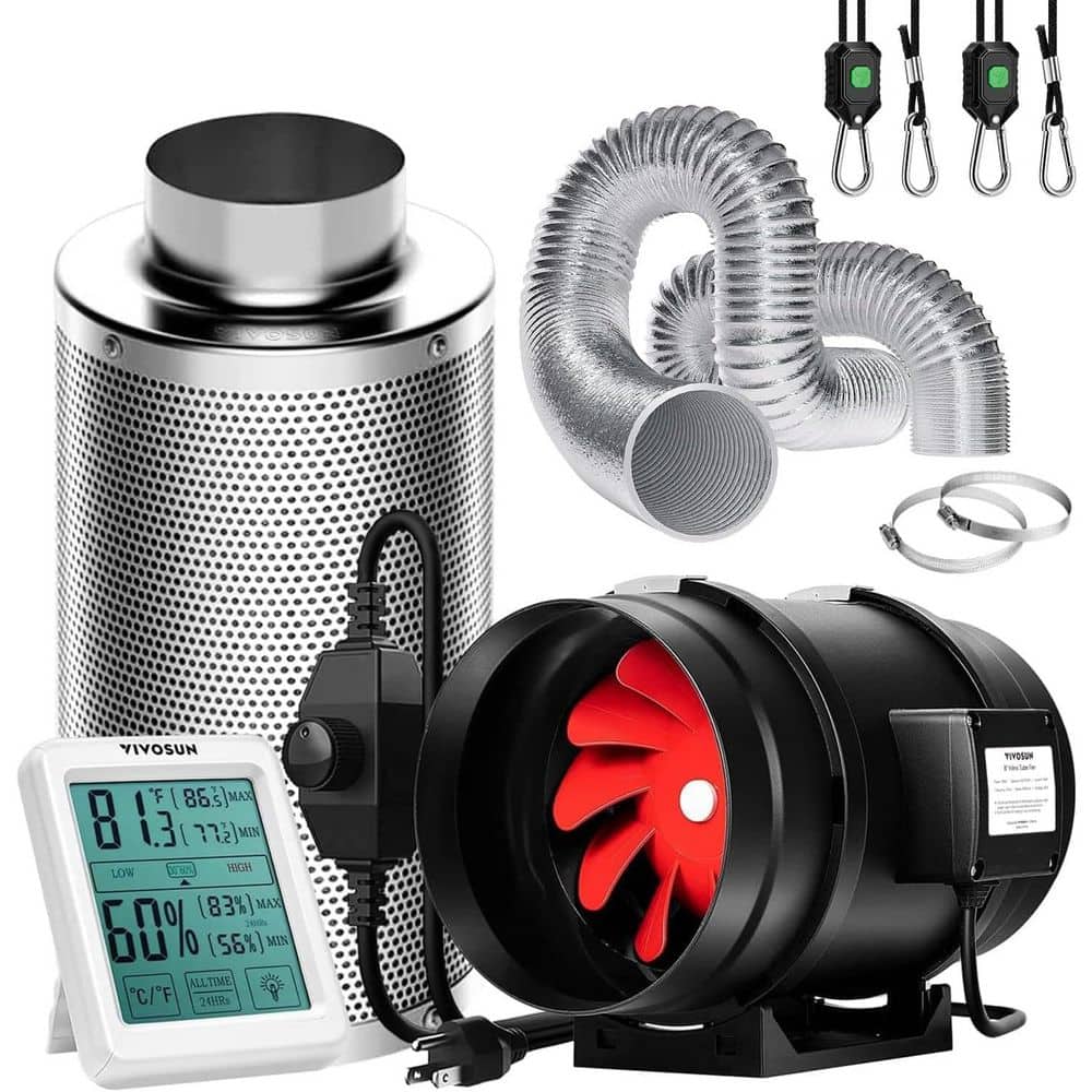 8 in. 720 CFM Inline Duct Fan with Variable Speed Controller, 8 in. Carbon Filter and 25 ft. of Ducting price history on PriceWatchPro