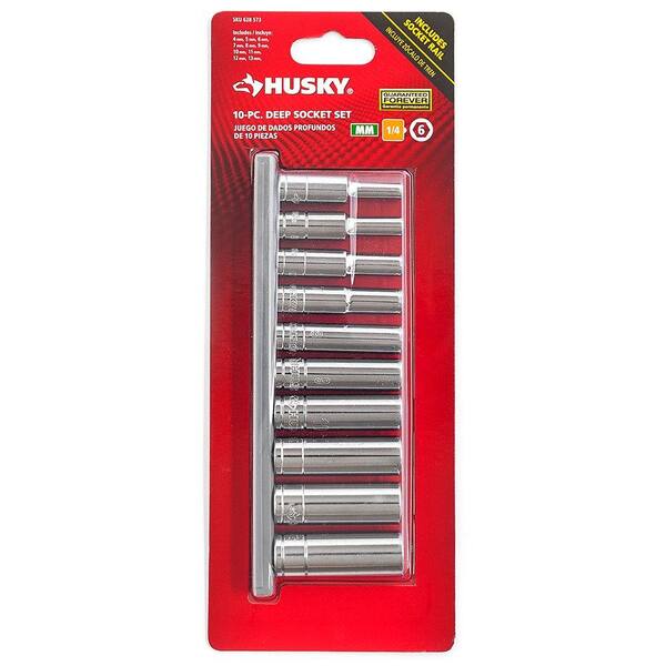 1/4 in. Drive Deep Metric Socket Set (10-Piece)