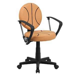 Basketball Black and Orange Task Chair with Arms