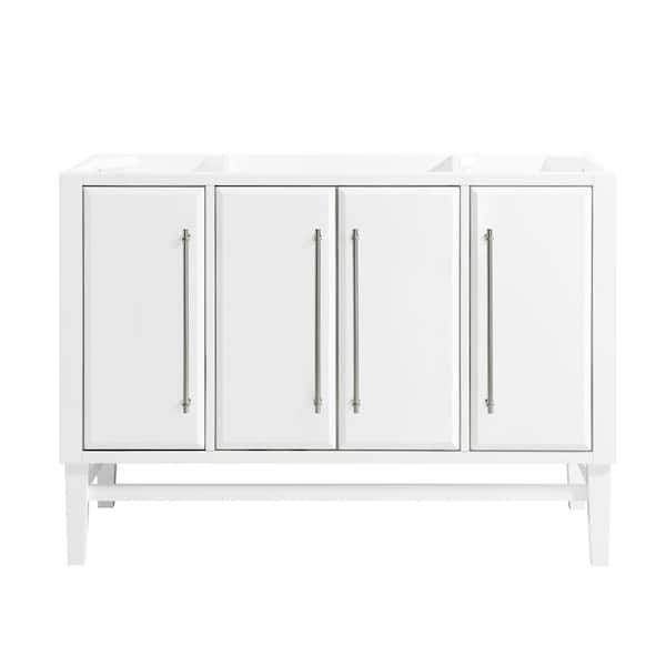 Avanity Mason 48 in. Bath Vanity Cabinet Only in White with Silver Trim