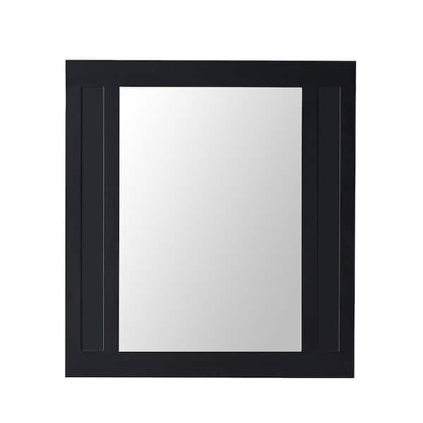 Home Decorators Collection 33 in. W x 36 in. H Framed Rectangular Bathroom Vanity Mirror in Black