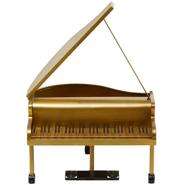 Novogratz 13 in. x 22 in. Gold Metal Piano Instrument Sculpture