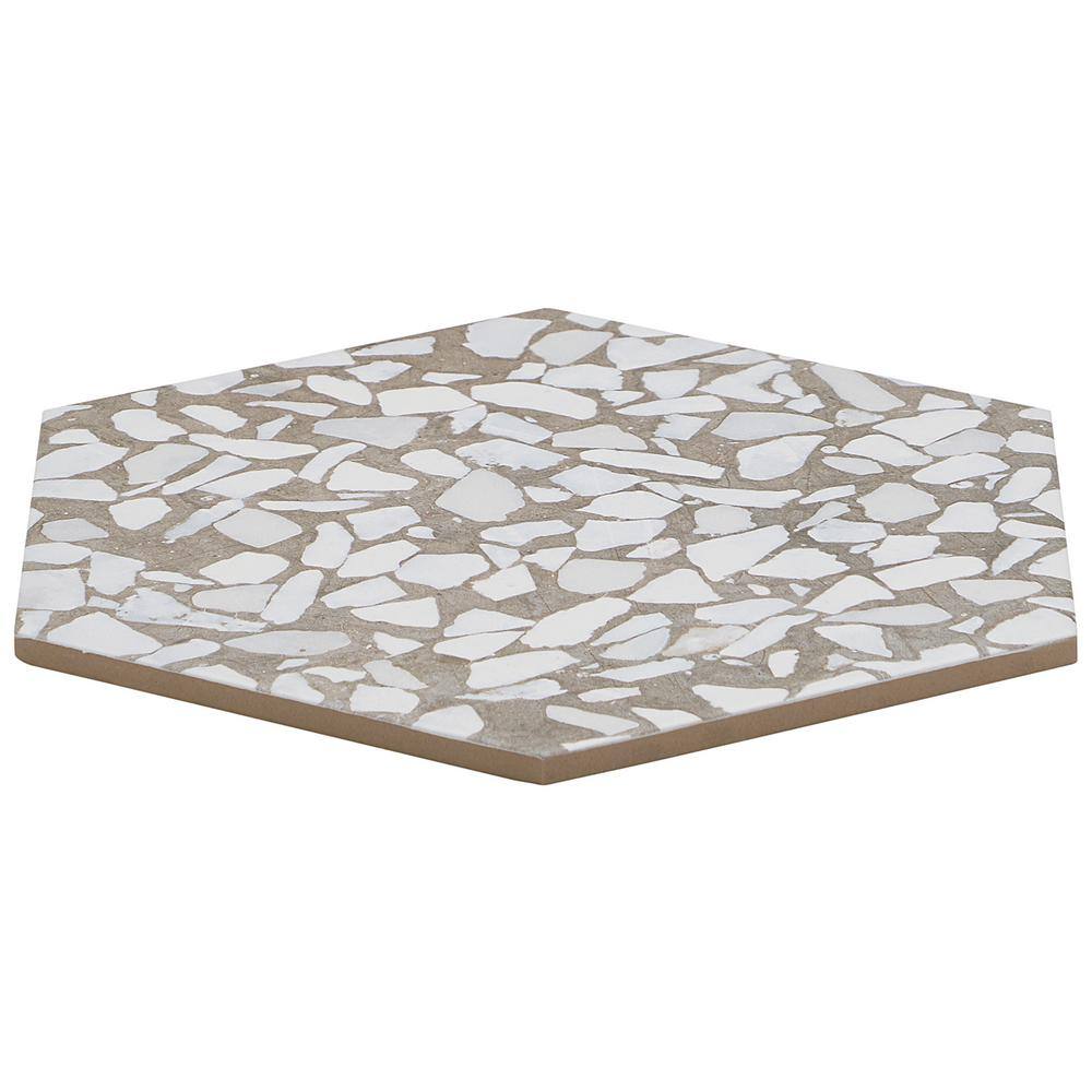 Grigio Terrazzo Look Hexagon Matte Porcelain Floor & Wall Tile