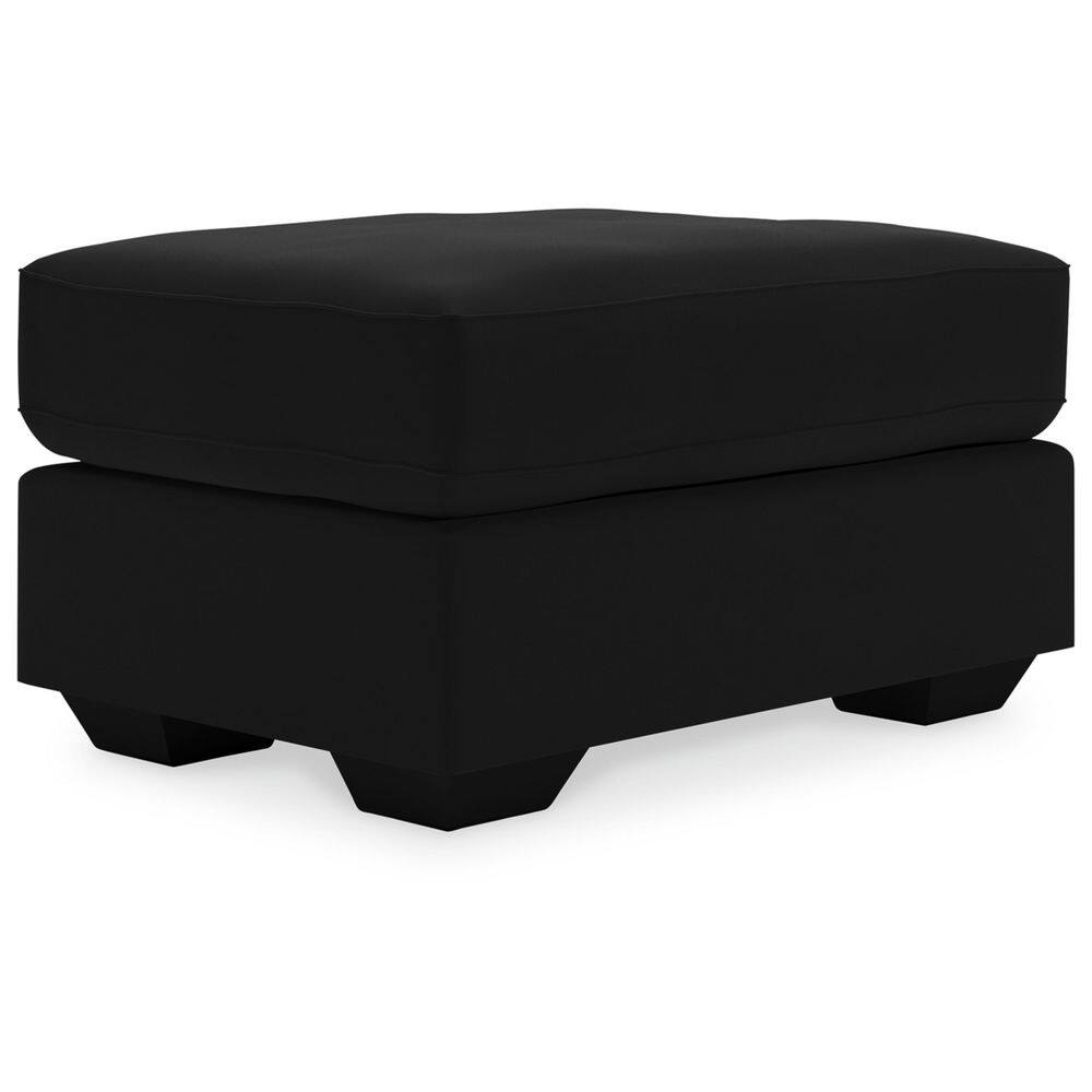 Onyx Black Velvet Contemporary Ottoman, 34"