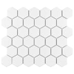 Metro 2" Hex Matte White 11-1/8 in. x 12-5/8 in. Porcelain Mosaic Tile (10.0 sq. ft./Case)
