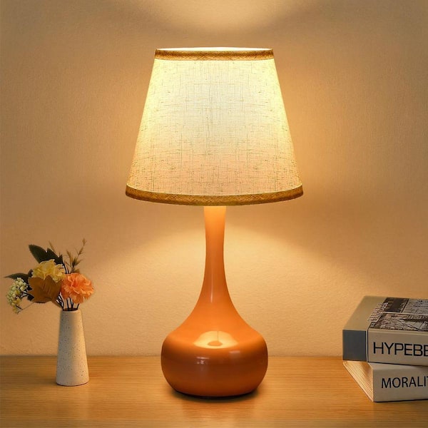 Jushua Transitional 21 in. H Table Lamp with White Shade, Cream