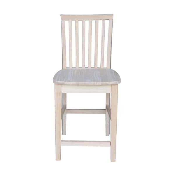 International Concepts 24 in. Unfinished Wood Bar Stool