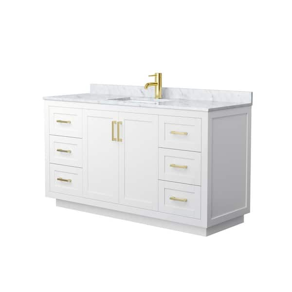 Wyndham Collection Miranda 60 in. W Single Bath Vanity in White with ...