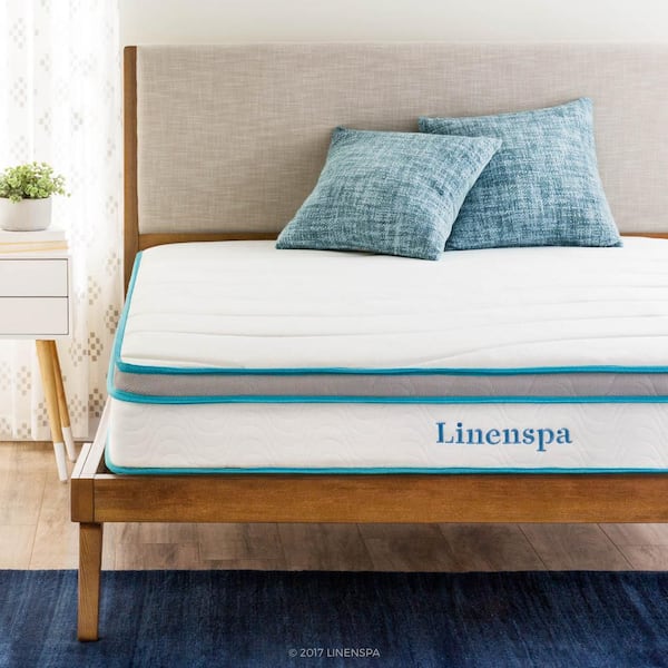 Linenspa 8 in. California King Memory Foam and Innerspring Hybrid Mattress