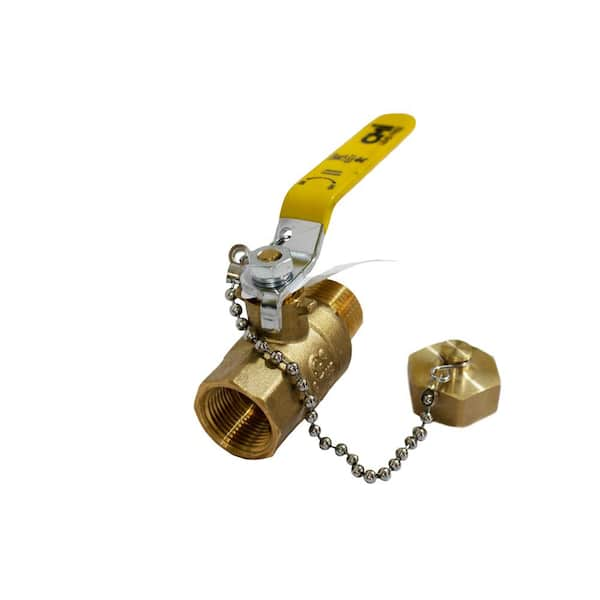 CMI 3/4 Brass FIP x MHT Ball Valve with Cap and Chain 94104