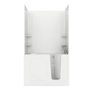 Rampart 4.5 ft. Walk-in Air Bathtub with 6 in. Tile Easy Up Adhesive Wall Surround in White