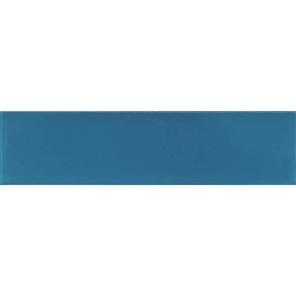 Apollo Tile Ocean Blue 4 in. x 5 in. Polished Glass Mosaic Tile Sample (0.13 sq. ft./Piece)