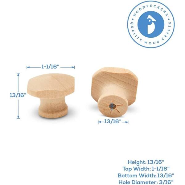 Woodpeckers Crafts Square Wood Knobs 1-1/16 in. (50-Pack) MF