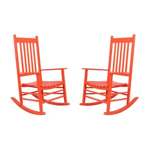 46 in H Tuscan Wood Vermont Outdoor Rocking Chair (2-Pack), Porch Rocker, Patio Rocking Chair, Wooden Rocking Chair