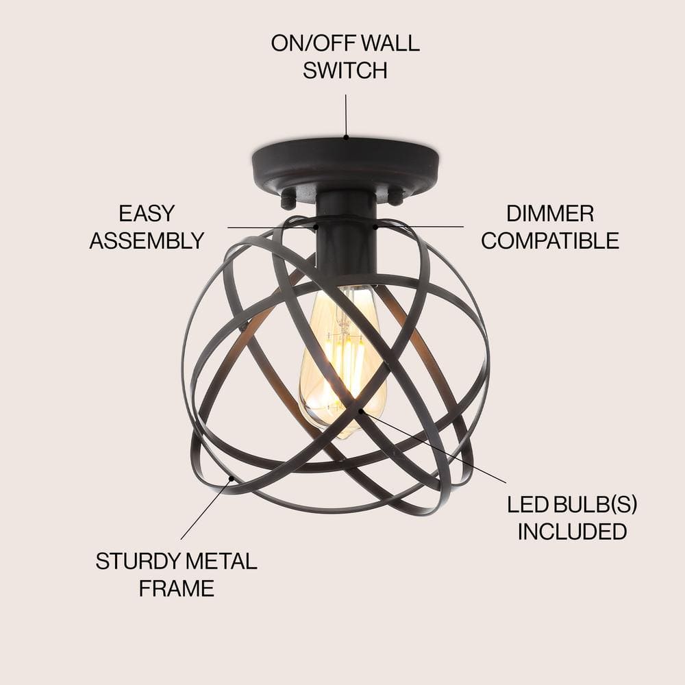 Alba 8.5" Oil Rubbed Bronze Orb LED Flush Mount