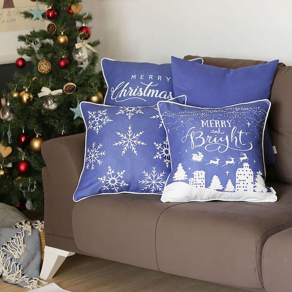 Home Reflections 18 Holiday Dec Pillows - 1 LED, 1 Solid 