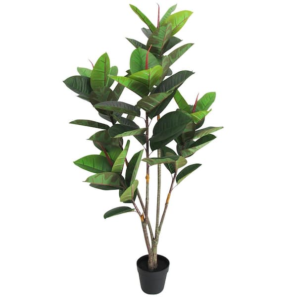 5 ft. Real Touch Artificial Rubber Plant Fig Tree in Pot