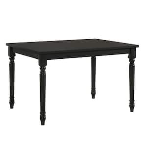 Draven 47.5 in Rectangle Black Wood Farmhouse Dining Table (Seats 4)