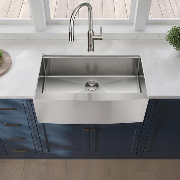 Unbranded Workstation 36 in. Farmhouse Single Bowl Stainless Steel Kitchen Sink with Accessories