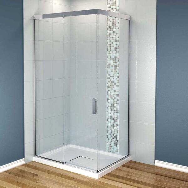 MAAX Influence 36 in. x 48 in. x 88 in. Standard Fit Corner Shower Kit with Clear Glass in Chrome