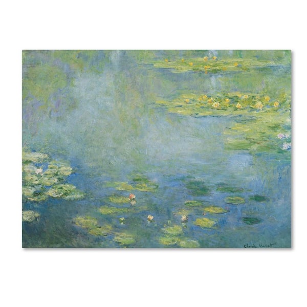 Trademark Fine Art Monet 'Waterlilies' Canvas Unframed Photography Wall Art 24 in. W. x 32 in