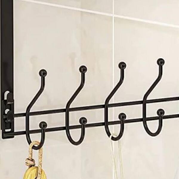 FUNKOL Black Metal Door Hanger Organizer for Bathroom with 1