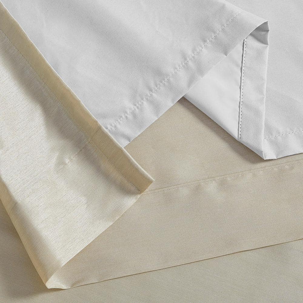 Champagne Faux Silk Blackout Tab Top Window Panel