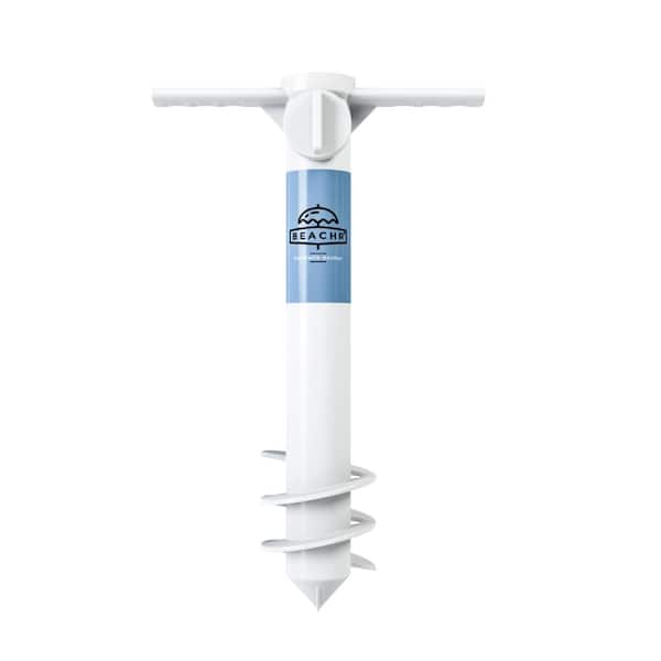 Heavy Duty Beach Umbrella Anchor, Spiral Screw, 50 MPH Windproof, Fits 1.5 in Poles, Rust-Proof