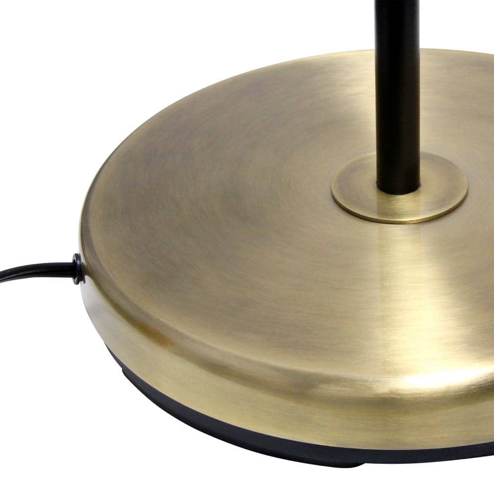 58'' Matte Black and Brass Adjustable Floor Lamp