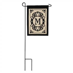 12.5 in. x 18 in. Cambridge Monogram Garden Applique Flag Letter M