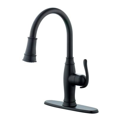 Traditional Single-Handle Pull-Down Sprayer Kitchen Faucet in Oil Rubbed Bronze